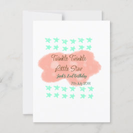 Oranje wolken twinkelen kleine sterretjes groen briefkaart