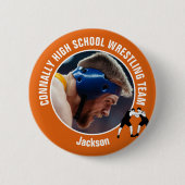 Oranje worstelteam foto middelbare school worstela ronde button 5,7 cm (Voorkant)