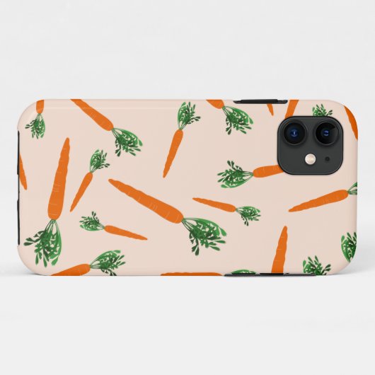 Oranje wortelpatroon Case-Mate iPhone case (Achterkant (horizontaal))