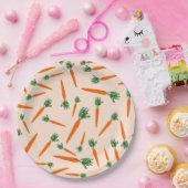 Oranje wortelpatroon papieren bordje (Feest)