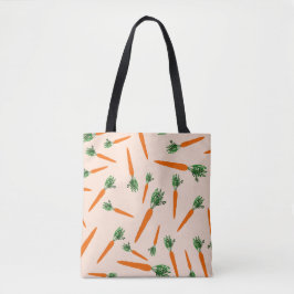 Oranje wortelpatroon tote bag