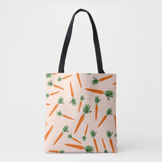 Oranje wortelpatroon tote bag (Voorkant)
