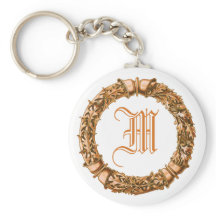 Oranje Wreath Monogrammed Sleutelhanger