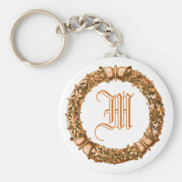 Oranje Wreath Monogrammed Sleutelhanger