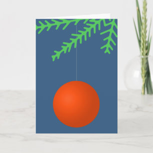 Oranje Xmas Tree Ball Ornament Feestdagen Kaart