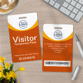 Oranje Yellow Corporate Visitor Pass ID Barcode Badge