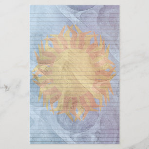 Oranje Yellow Sun stationery-optionele lijnen Briefpapier