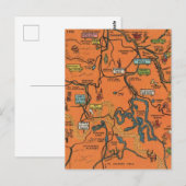 Oranje Yellowstone Park geïllustreerde kaart (Voorkant / Achterkant)