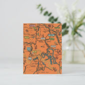 Oranje Yellowstone Park geïllustreerde kaart (Staand voorkant)