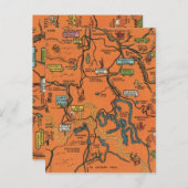 Oranje Yellowstone Park geïllustreerde kaart (Voorkant / Achterkant)