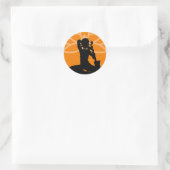 Oranje Yoga Silhouet Sticker (Tas)