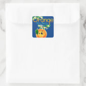 Oranje You Zesty - Punny Garden Vierkante Sticker (Tas)