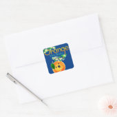 Oranje You Zesty - Punny Garden Vierkante Sticker (Envelop)