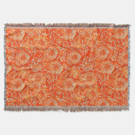 Oranje zachtbloemen deken