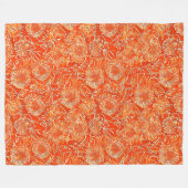 Oranje zachtbloemen fleece deken (Voorkant (Horizontaal))