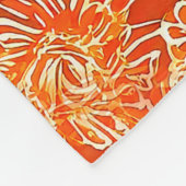 Oranje zachtbloemen fleece deken (Hoek)
