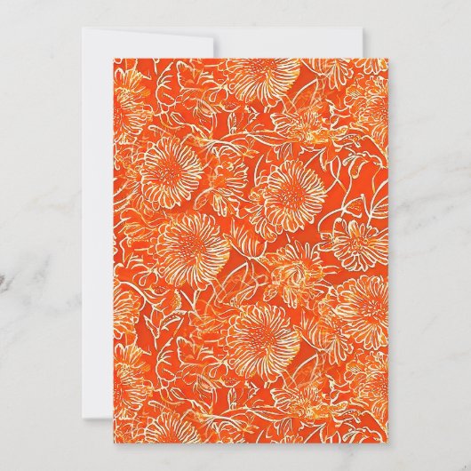 Oranje zachtbloemen kaart (Voorkant)