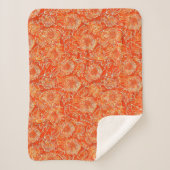 Oranje zachtbloemen sherpa deken (Voorkant)