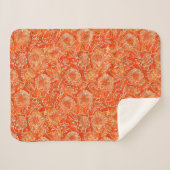 Oranje zachtbloemen sherpa deken (Voorkant (horizontaal))