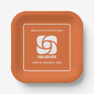 Oranje Zakelijk Logo Aangepaste Bedrijfsfeest Papieren Bordje