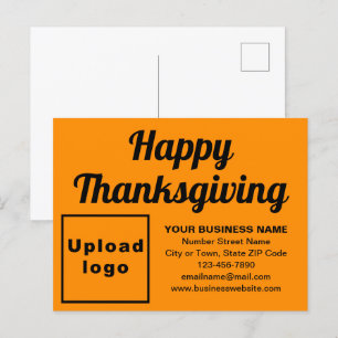 Oranje zakelijke Thanksgiving Feestdagenkaart