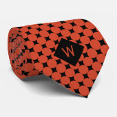 Oranje zakenkringen Monogram Stropdas (Opgerold)