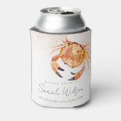 Oranje zandkrab Nautisch Vrijgezellenfeest Blikjeskoeler (Blikje Achterkant)