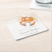 Oranje zandkrab Nautisch Vrijgezellenfeest Kartonnen Onderzetters (Schuin)