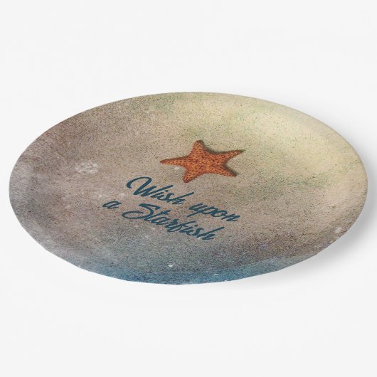 Oranje Zandvis en  Surf Papieren Bordje (Gekanteld)