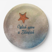 Oranje Zandvis en  Surf Papieren Bordje (Voorkant)