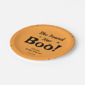 Oranje Ze Heeft Haar Boo Halloween Bruidsmeisjesfe Papieren Bordje (Gekanteld)