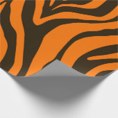 Oranje Zebra - Dierenpringspatroon Cadeaupapier (Hoek)