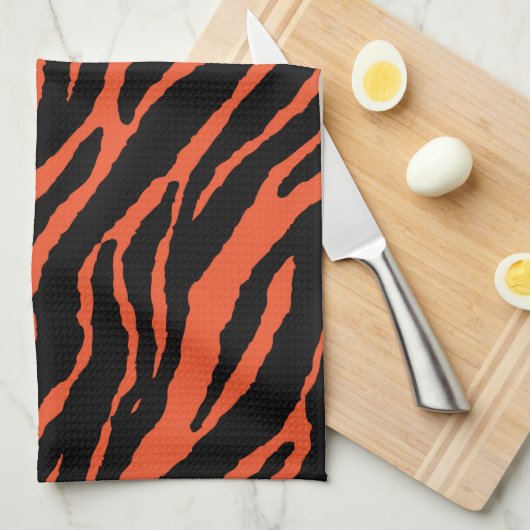 Oranje Zebra keukenhanddoek (Quarter Fold)