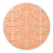Oranje Zebra Pattern Keramische Knop (Voorkant)