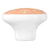 Oranje Zebra Pattern Keramische Knop (Zijkant)