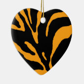 Oranje Zebra Stripe Animal Print Keramisch Ornament (Rechts)
