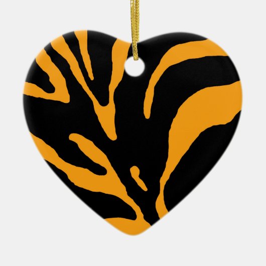 Oranje Zebra Stripe Animal Print Keramisch Ornament (Voorkant)