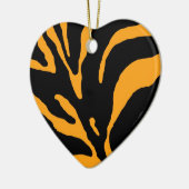 Oranje Zebra Stripe Animal Print Keramisch Ornament (Links)