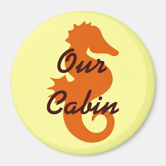 Oranje Zee Paard Stateroom Deurmarkering Magneet (Voorkant)