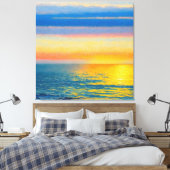 Oranje Zee zonsondergang Canvas Afdruk (Insitu (Slaapkamer))