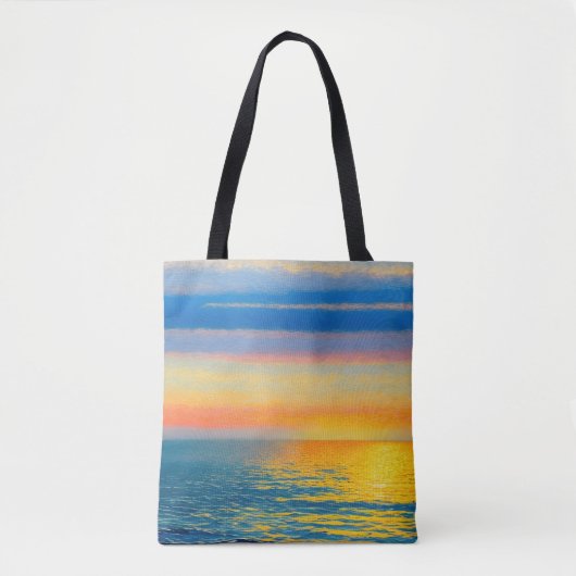 Oranje Zee zonsondergang Tote Bag (Voorkant)