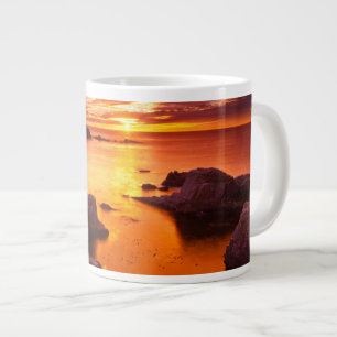 Oranje zeegezicht, zonsondergang, Californië Grote Koffiekop