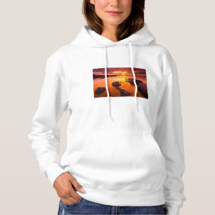 Oranje zeegezicht, zonsondergang, Californië Hoodie