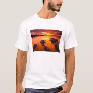 Oranje zeegezicht, zonsondergang, Californië T-shirt