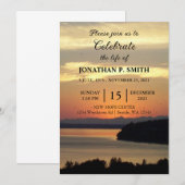 Oranje Zeegezicht Zonsondergang Viering van het Le Kaart (Voorkant / Achterkant)