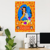 Oranje zeemeermin en Dolphin Print (Thuiskantoor)