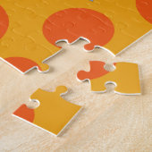 Oranje zeemeermin in de oceaan met een dolfijn legpuzzel (Zijkant)