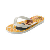 Oranje zeemeerminnen kinder teenslippers (Schuin)