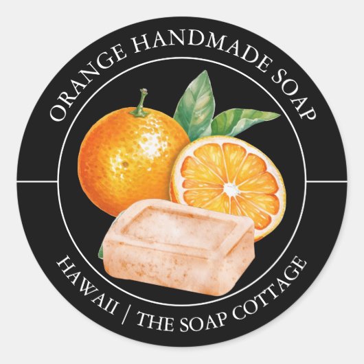 Oranje zeep label (Voorkant)