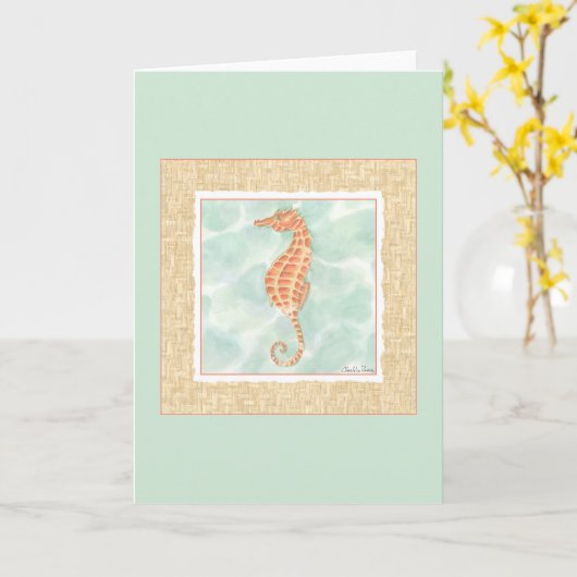 Oranje zeepaard kaart (Gele Bloem)